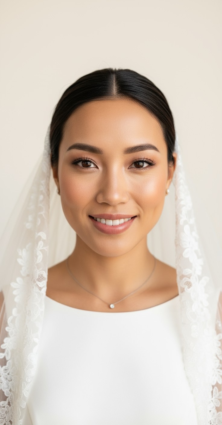 After Wedding Veil Updo